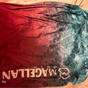 Magellan Outdoors Men's Red and Blue Rash Guard